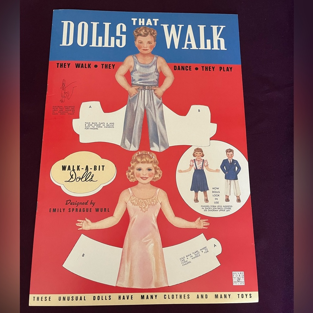 Vintage style Paper Dolls uncut 1930s reprint